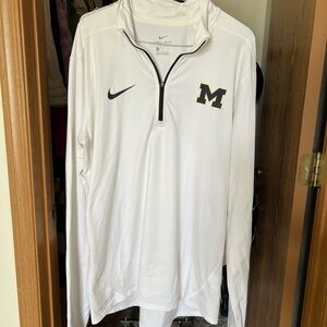 Mens size Large White Quarter Zip Michigan Nike